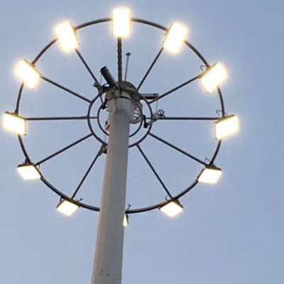 High quality 30m high mast lighting pole 250 watt led flood light for soccer field