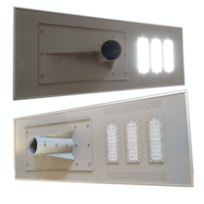 Easy to install aluminium 3200lm 30w integrated outdoor led solar street light complete set